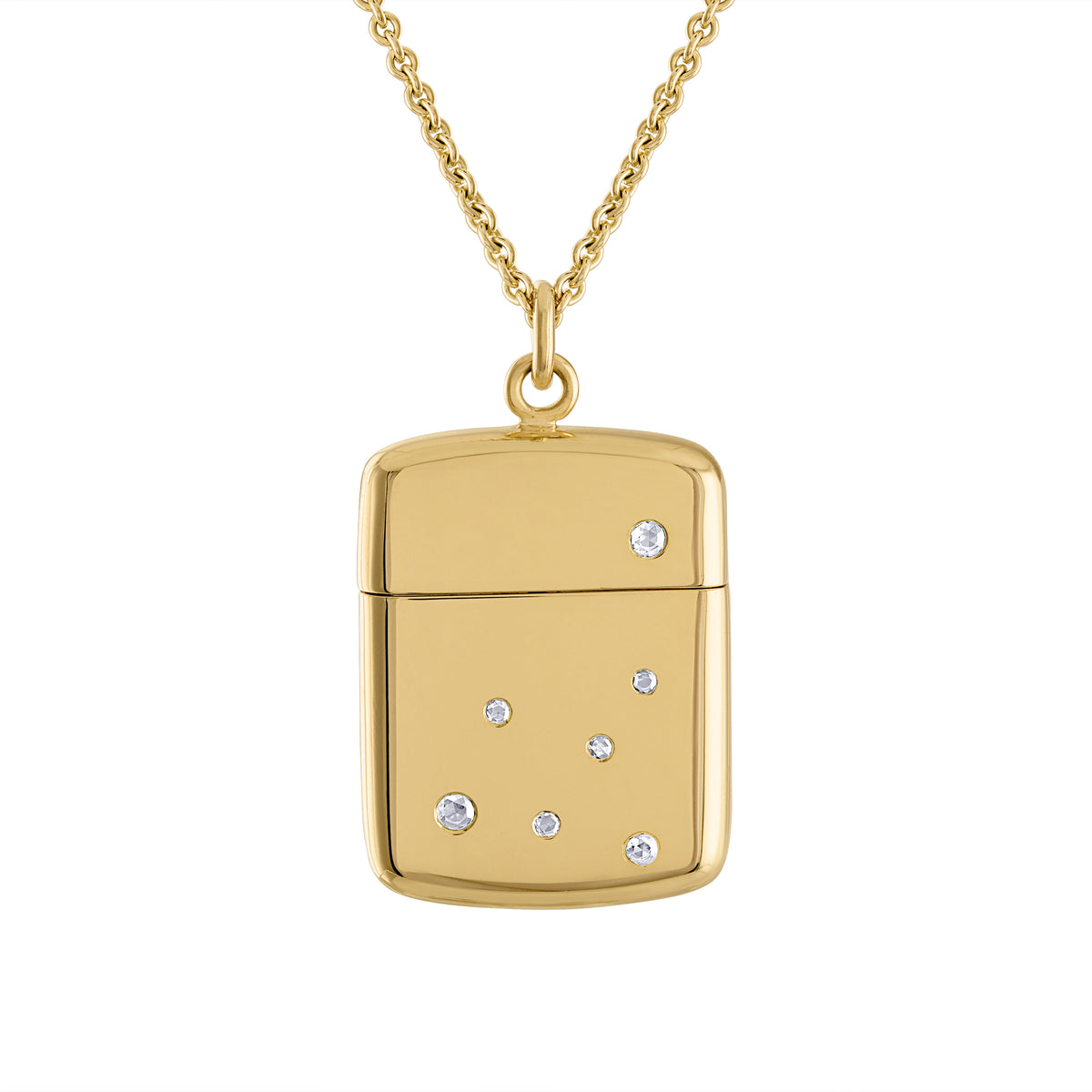 JJ Memento 18k Gold Pendant with Seven Diamonds
