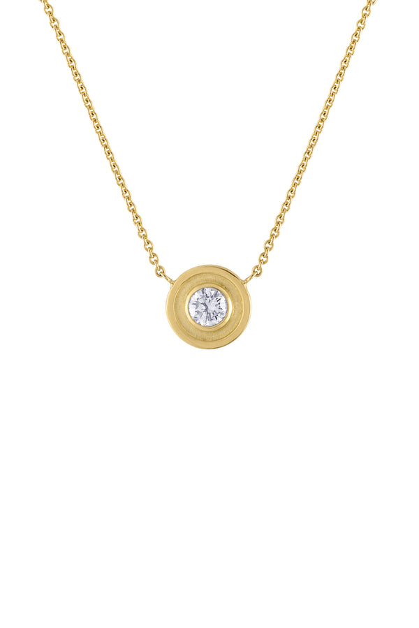 Baby Bullseye Diamond 18k Necklace