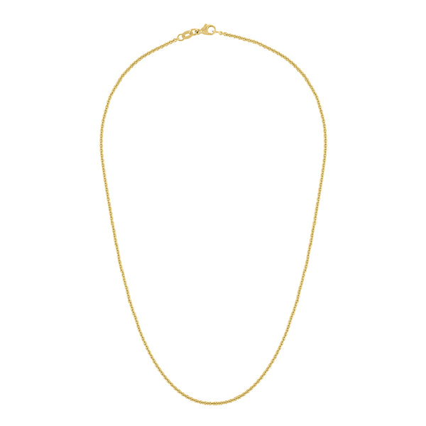 14k Yellow Gold Classic Round Cable Chain