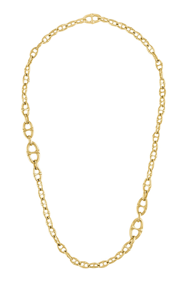 Mixed Mariner Link One 18k Yellow Gold 18" Necklace