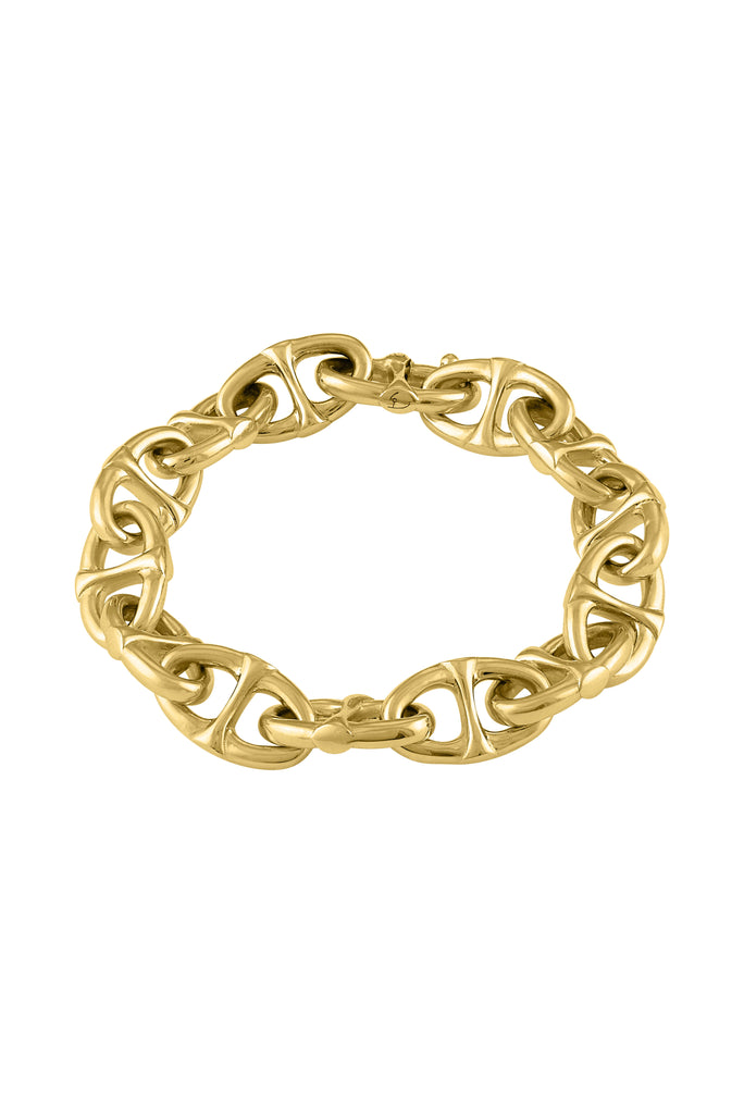 5mm All Shiny Puffed Mariner Link Bracelet Real 14K Tri-color Gold | eBay